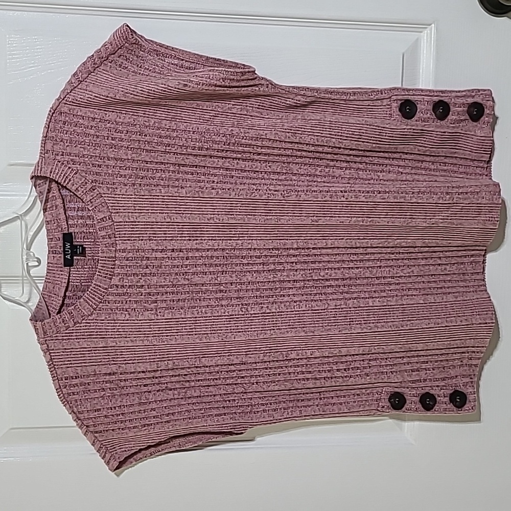 AUW Women's Pink Sleeveless Textured Polyester / Spandex Blouse - Size Large